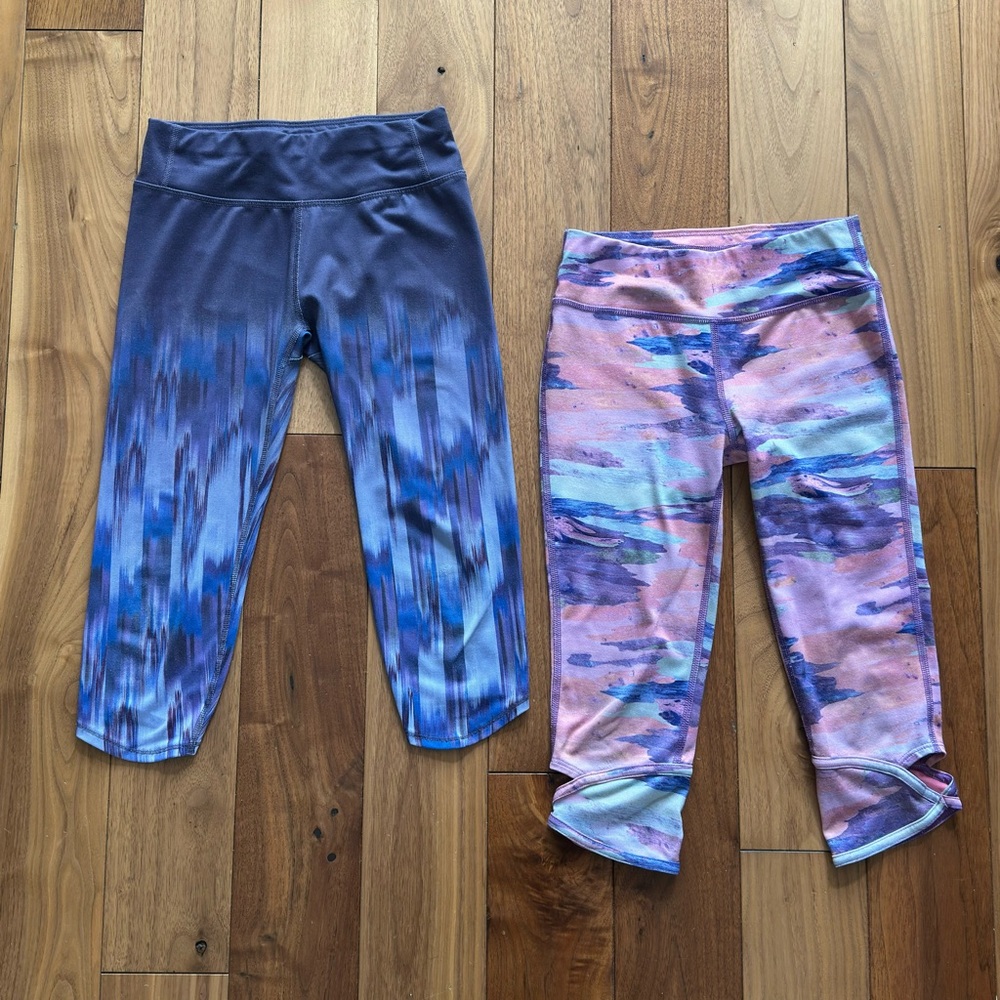 All in Motion Kids Blue and Pink Capri Legging Set of 2 Size S